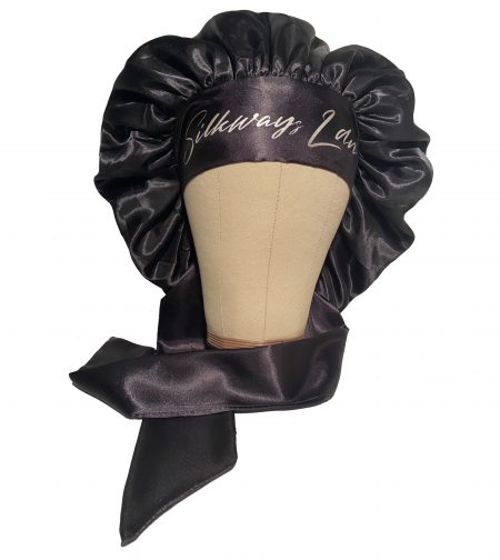 SilkwaysLdn Satin Silk Bonnet - Black