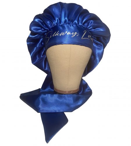SilkwaysLdn Satin Silk Bonnet - Blue