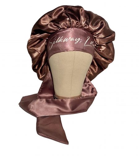 SilkwaysLdn Satin Silk Bonnet - Brown