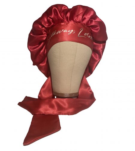 SilkwaysLdn Satin Silk Bonnet - Red