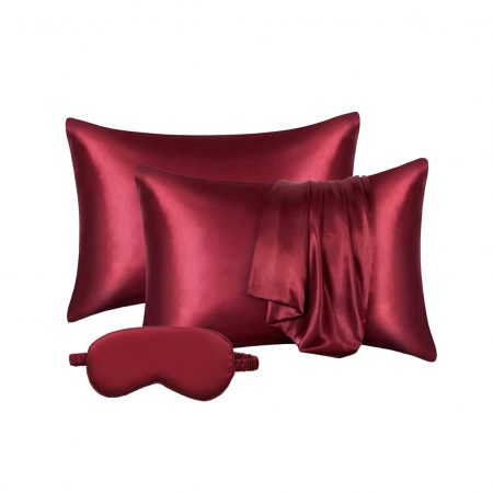 Satin Silk Set - Deep Red